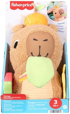 Fisher-Price Baby Sensory Toy Snuggly Snacky Capybara Plush