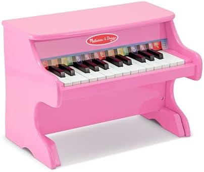 Melissa & Doug Melissa Doug Learn-to-Play Pink Piano With 25 Keys and Color-Coded Songbook