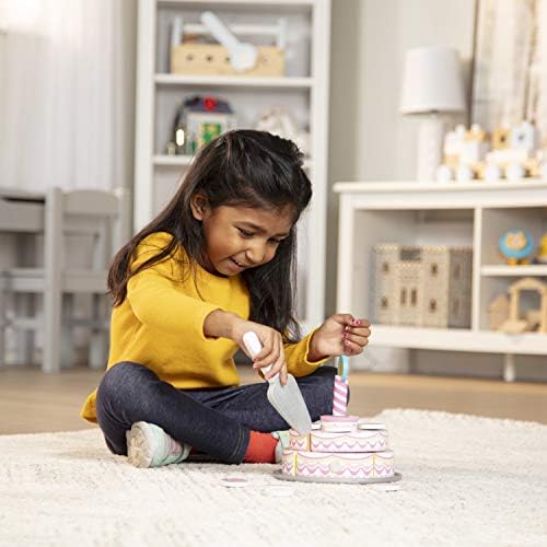 Melissa & Doug Melissa Doug Triple-Layer Party Cake Wooden Play Food Set - Birthday Cake