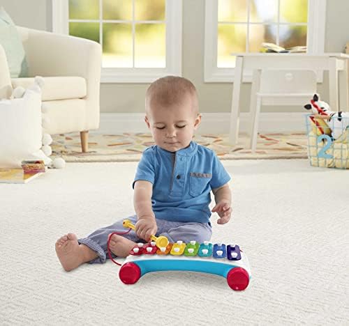 Fisher-Price Toddler Pull Toy Classic Xylophone Pretend Musical Instrument with Mallet