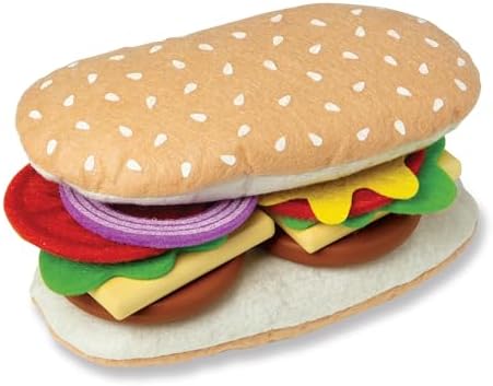 Melissa & Doug Melissa Doug Wooden Slice Stack Sandwich Counter with Deli Slicer -