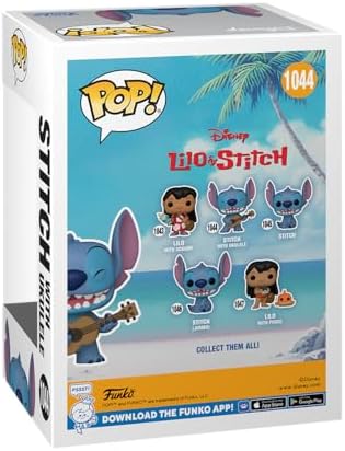 Funko Pop Tee Lilo and Stitch - Ukelele Stitch Flocked - Medium - M - T-Shirt - Clothes
