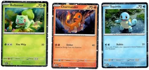 Pokemon Bulbasaur Charmander Squirtle - Pokemon Black Star Promo 3 Card Lot - Pokemon 151
