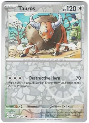 Pokemon - Tauros 112142 - Stellar Crown Reverse Foil - Single Card