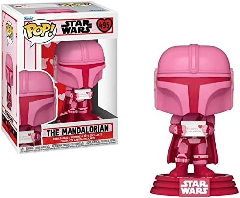 Funko Star Wars Valentines - Mandalorian Din Djarrin Funko Pop Vinyl Figure Bundled with