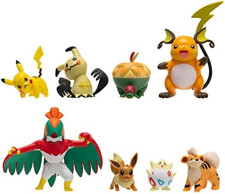 Pokemon Battle Figure 8 Pack - Features 2-Inch Pikachu Eevee Appletun Growlithe Mimikyu
