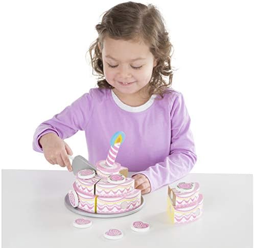 Melissa & Doug Melissa Doug Triple-Layer Party Cake Wooden Play Food Set - Birthday Cake