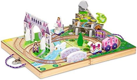 Melissa & Doug Melissa Doug 19-Piece Wooden Take-Along Tabletop Kingdom - Carriage Horse