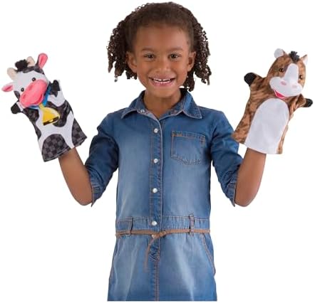 Melissa & Doug Melissa Doug Farm Friends Hand Puppets Set of 4 - Cow Horse Sheep and Pig