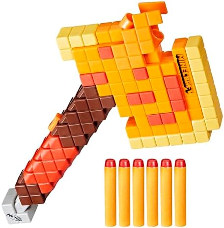 Nerf Minecraft Firebrand Dart Blasting Axe 6 Nerf Elite Foam Darts Design Inspired by
