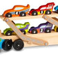 Melissa & Doug Melissa Doug Mega Race-Car Carrier - Wooden Tractor and Trailer With 6