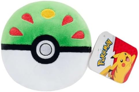 Pokemon 4 Pokeball Plush - Soft Stuffed Poke Ball Toy with Weighted Bottom Nest Ball