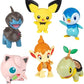 Pokemon Battle Figure Toy Set 6 Pieces - 2 Pichu Yamper Turtwig Piplup Chimchar Deino -