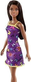 Barbie Doll 11.5 Inches with Colorful Butterfly Logo Print Dress Strappy Heels Ages 3 Up