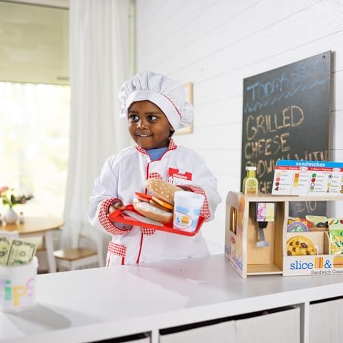 Melissa & Doug Melissa Doug Wooden Slice Stack Sandwich Counter with Deli Slicer -