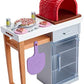 Barbie Outdoor Furniture Set with Brick Pizza Oven Plus Food and Serving Pieces