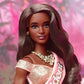 Barbie The Movie Doll President Wearing Shimmery Pink Gold Dress with Sash