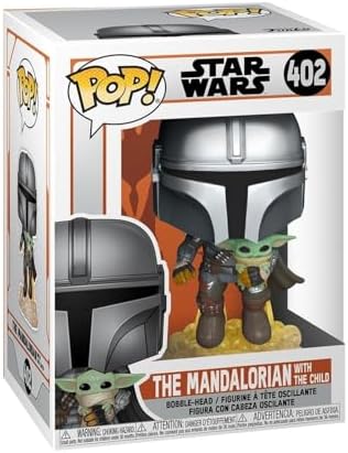 Funko Pop Star Wars The Mandalorian - Mandalorian Flying with The Child Grey