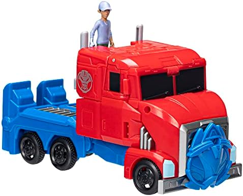 Transformers EarthSpark Spin Changer Optimus Prime 8-Inch Action Figure with Robby Malto