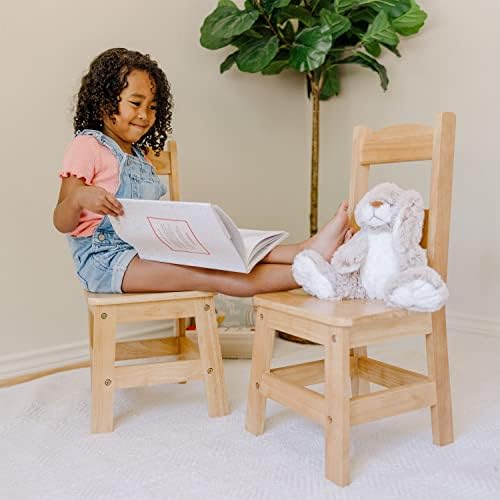 Melissa & Doug Melissa Doug Wooden Chairs Set of 2 - Blonde Furniture for Playroom Wooden