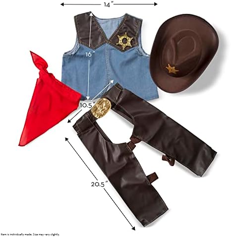 Melissa & Doug Melissa Doug Cowboy Role Play Costume Set 5 pcs - Includes Faux Leather