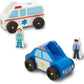 Melissa & Doug Melissa Doug Emergency Vehicle Wooden With 4 Vehicles 4 Play Figures