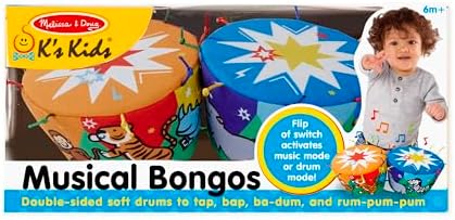 Melissa & Doug Melissa Doug K's Bongo Drums Soft Musical Instrument Multicolor 1 EA