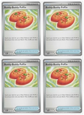 Pokemon Buddy Buudy Poffin 144162 - Temporal Forces Pokemon Trainer Card Set x4 Playset