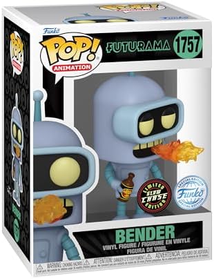 Funko Pop TV Futurama - Bender - 16 Odds of Getting The Rare Chase Variant - Glow in The
