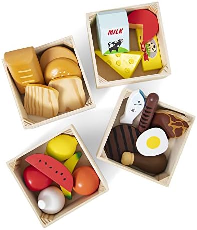 Melissa & Doug Melissa Dougi Food Groups Wooden Play Food Set 1 Theme Compatible MD