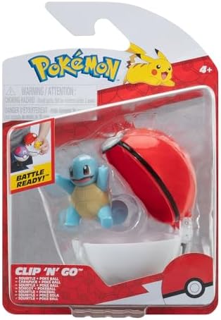 Pokemon Clip 'N' Go Squirtle and Poke Ball - Includes 2-Inch Battle Figure and Poke Ball