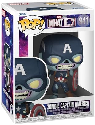 Funko Pop Marvel What If - Zombie Captain America Vinyl Bobblehead - Marvel What If - Collectable Vinyl Figure