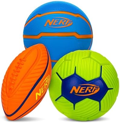 Nerf Mini Foam Sports Ball Set - Foam Football Soccer Ball Basketball Set Soft Foam