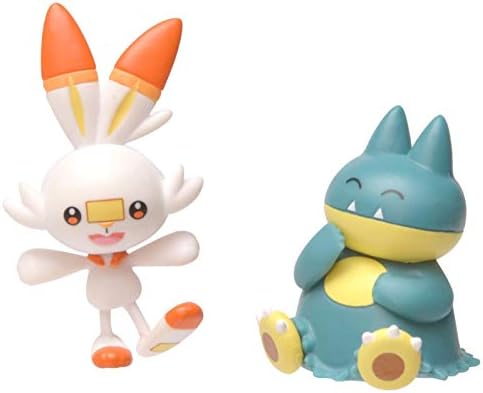Pokemon New Sword and Shield Battle Action Figure 2 Pack - Munchlax and Scorbunny 2-Inch