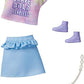 Barbie Fashion Pack with Tie-Dye Graphic T-Shirt Blue Ruffle Skirt Purple Sneakers Fanny Pack Doll
