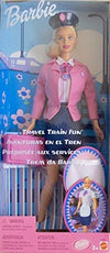 BARBIE TRAVEL TRAIN FUN w Barbie Doll Carry On BAG Apron 2001