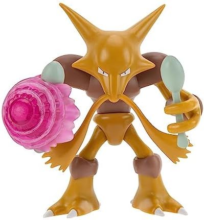 Pokemon Alakazam Battle Feature Figure - 4.5-Inch Alakazam Battle Ready Figure with