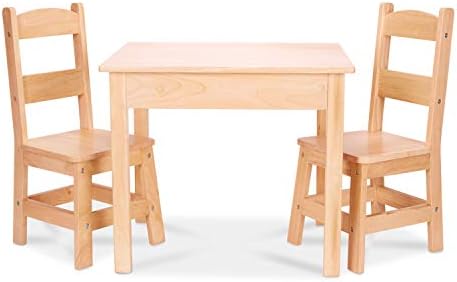 Melissa & Doug Melissa Doug Solid Wood Table and 2 Chairs Set - Light Finish Furniture