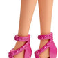 Barbie Doll Blonde Wearing Yellow and Pink Floral Dress