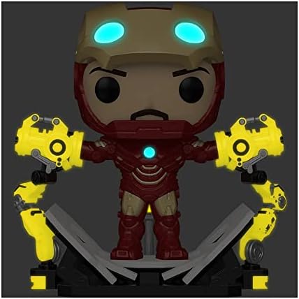 Funko Pop Iron Man 2 Iron Man MKIV with Gantry Glow-in-The-Dark Deluxe Vinyl Figure