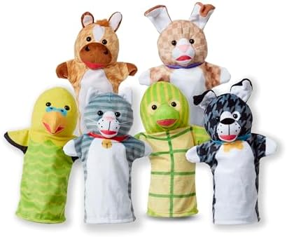 Melissa & Doug Melissa Doug Barn Buddies Hand Puppets Set of 6 Cow Sheep Horse Duck