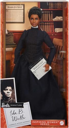 Barbie Inspiring Women Doll Ida B. Wells with Blue Dress Newspaper Accessory