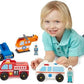 Melissa & Doug Melissa Doug Emergency Vehicle Wooden With 4 Vehicles 4 Play Figures