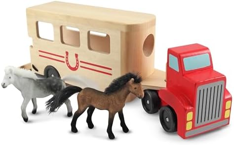 Melissa & Doug Melissa Doug Horse Carrier Wooden Vehicle