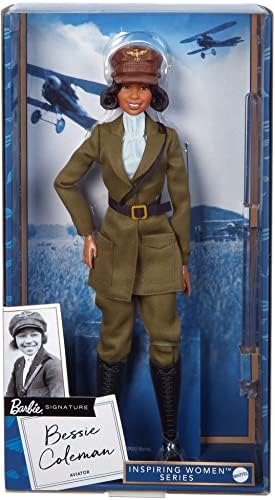 Barbie Inspiring Women Doll Bessie Coleman Dressed in Aviator Suit with Helmet and Goggles