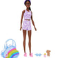 Barbie Clothes Deluxe Keychain Rainbow Bag with Pajamas Slumber Party-Themed for Fashion Doll