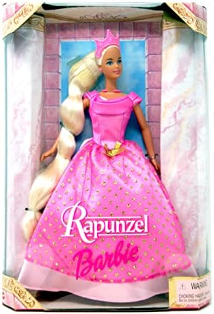 Barbie Rapunzel Pink Gown with Gold Glitter Pink Crown
