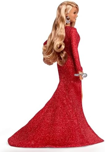 Barbie Signature Doll Mariah Carey Holiday in Red Glitter Gown with Silvery