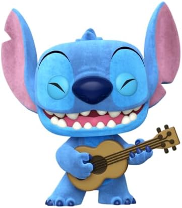 Funko Pop Tee Lilo and Stitch - Ukelele Stitch Flocked - Medium - M - T-Shirt - Clothes