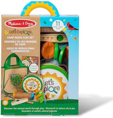 Melissa & Doug Melissa Doug Lets Explore Camp Music Wooden and Metal Instruments 10 Pieces